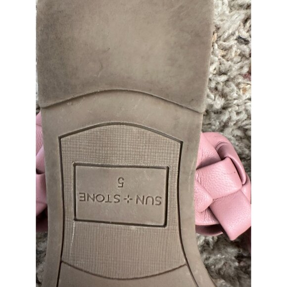 Sun Stone Womens Pink Sandals‎ 5 slip on open toe low heel summer - Picture 5 of 6